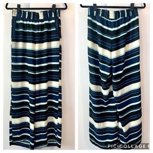 Bobeau Wide Leg Striped Pants Sz M